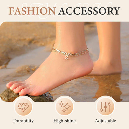 🥳SUMMER HOT SALE🥳💞50K+ SOLD!💥50% OFF! 🔥Layered Gold Ankle Bracelet for Women