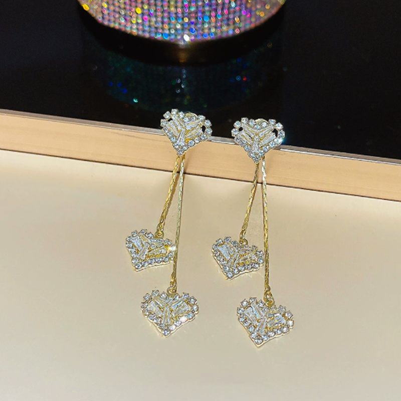 🥳2026 HOT SALE🥳💞50K+ SOLD!💥50% OFF! 🔥Romantic Long Chain Heart Drop Earrings