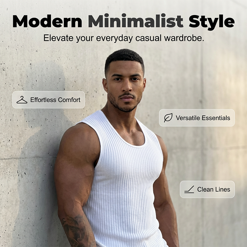 Men's Ribbed Knit Slim Fit Tank Top