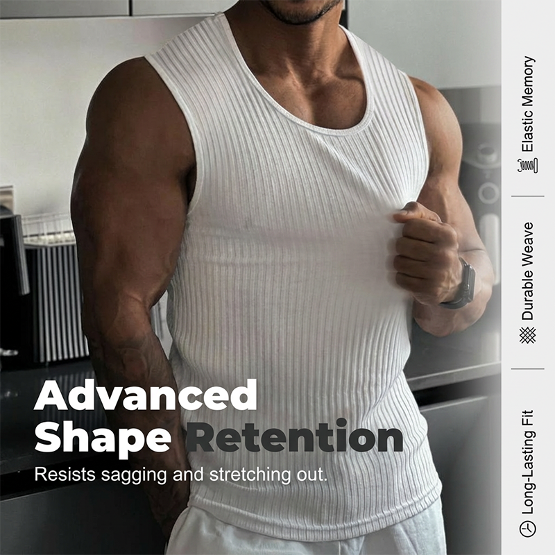 Men's Ribbed Knit Slim Fit Tank Top