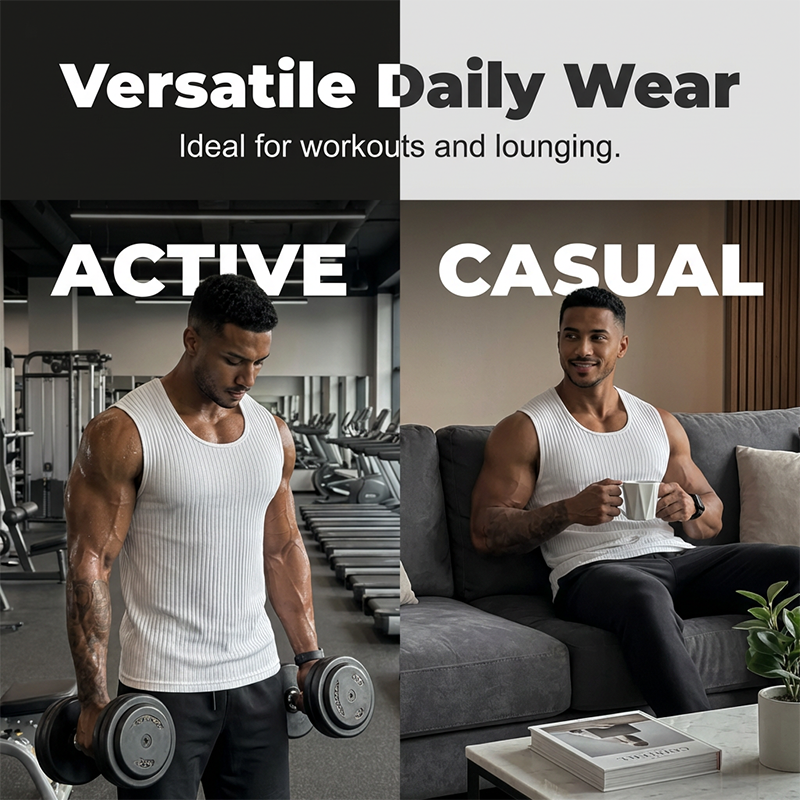 Men's Ribbed Knit Slim Fit Tank Top