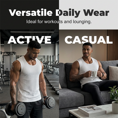 Men's Ribbed Knit Slim Fit Tank Top