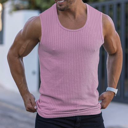 Men's Ribbed Knit Slim Fit Tank Top