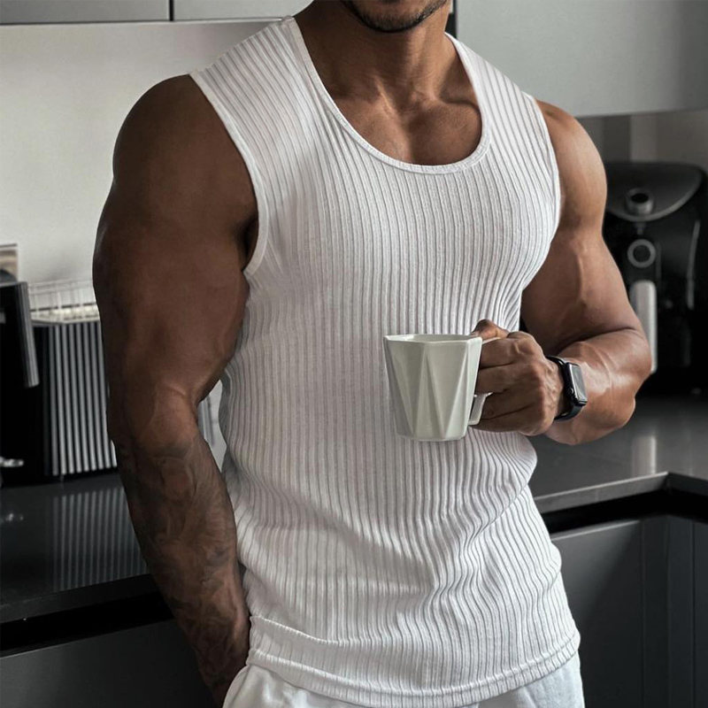Men's Ribbed Knit Slim Fit Tank Top