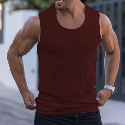 Men's Ribbed Knit Slim Fit Tank Top