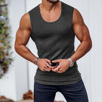 Men's Ribbed Knit Slim Fit Tank Top