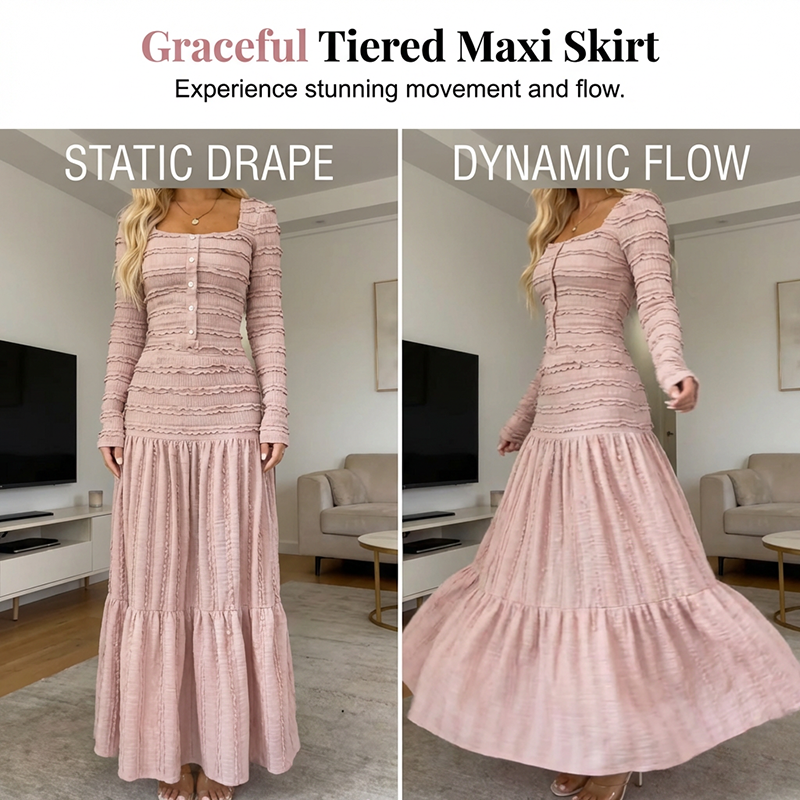 👗 40% OFF NOW! 💕Flattering Square Neck Maxi Dress
