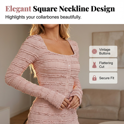 👗 40% OFF NOW! 💕Flattering Square Neck Maxi Dress