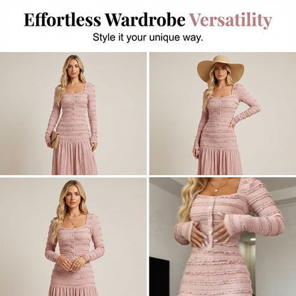 👗 40% OFF NOW! 💕Flattering Square Neck Maxi Dress