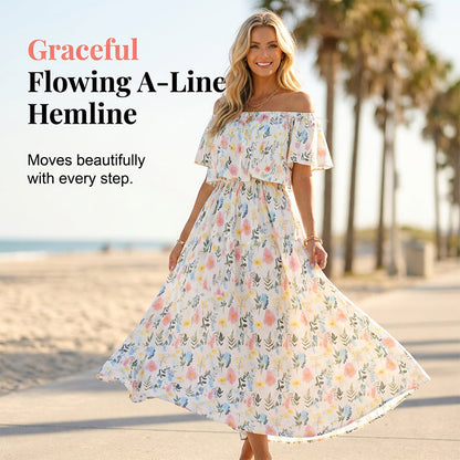 📢📢40% OFF !! ⏰Summer Bohemian Beach Slit Maxi Dress