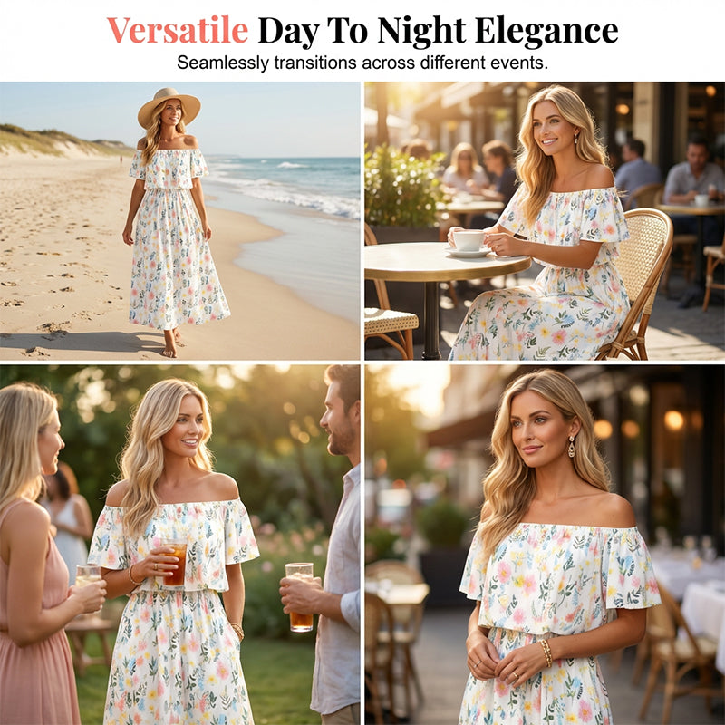 📢📢40% OFF !! ⏰Summer Bohemian Beach Slit Maxi Dress