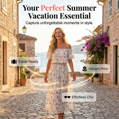 📢📢40% OFF !! ⏰Summer Bohemian Beach Slit Maxi Dress