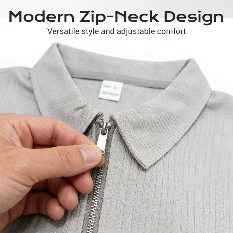 📢📢30% OFF !! ⏰Summer Casual Zip-Neck Shirt & Shorts Set