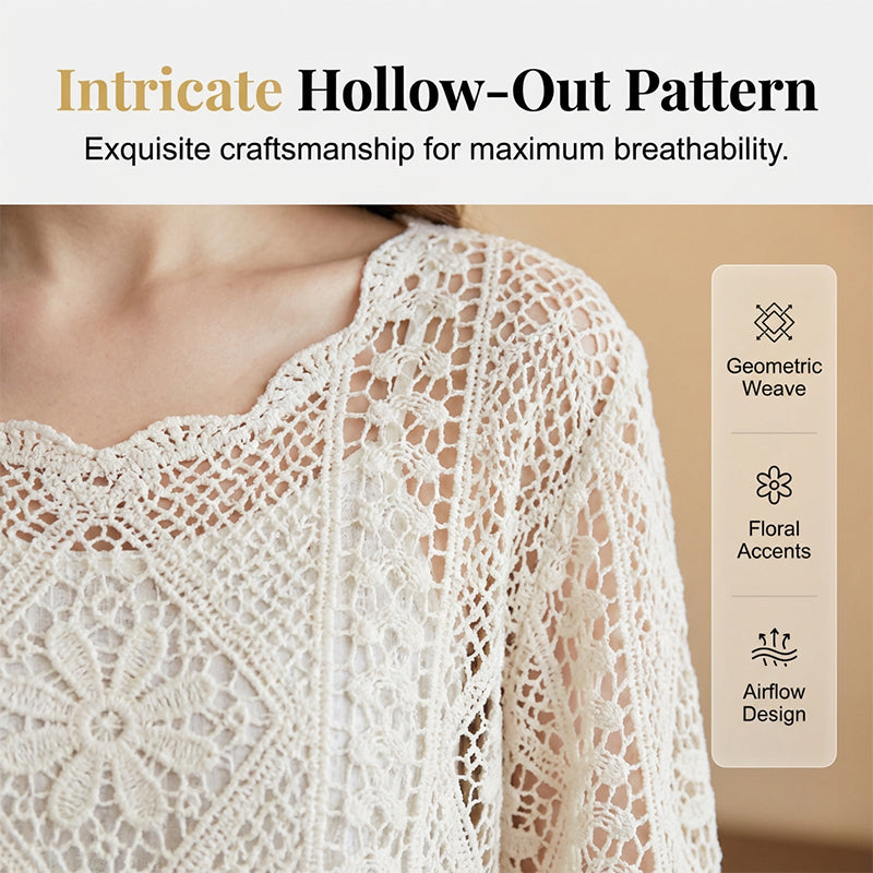 👚 40% OFF NOW! 🌸 Women's Vintage-Inspired Lace Cover-Up Blouse – Delicate Lace, Flowy Fit & Perfect for Layering or a Romantic Look ✨