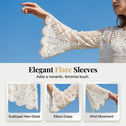 👚 40% OFF NOW! 🌸 Women's Vintage-Inspired Lace Cover-Up Blouse – Delicate Lace, Flowy Fit & Perfect for Layering or a Romantic Look ✨