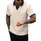 👕 50% OFF NOW! ✨ Men's Casual Textured Top – Contrast Collar & Knit Fabric – Versatile & Easy Care 🎩