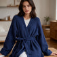 Women's Belted V-Neck Loungewear Coat