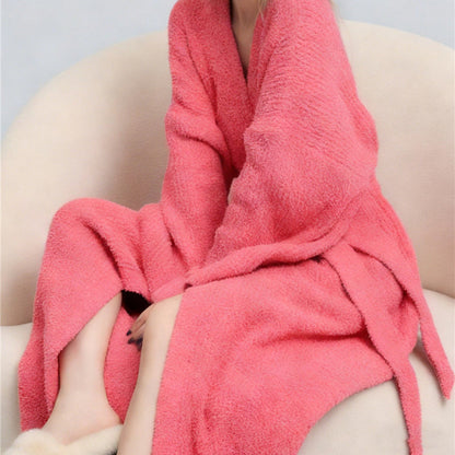 Women's Belted V-Neck Loungewear Coat
