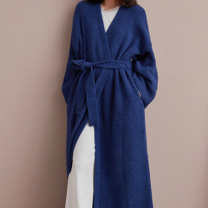 Women's Belted V-Neck Loungewear Coat