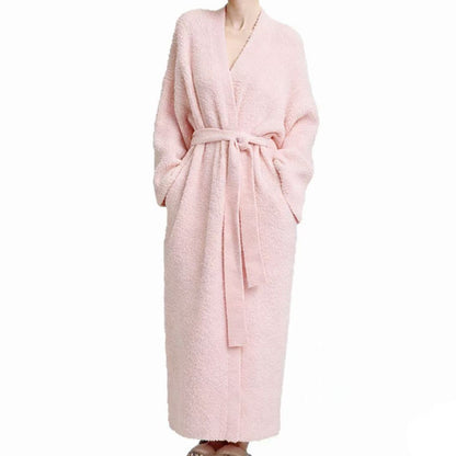 Women's Belted V-Neck Loungewear Coat