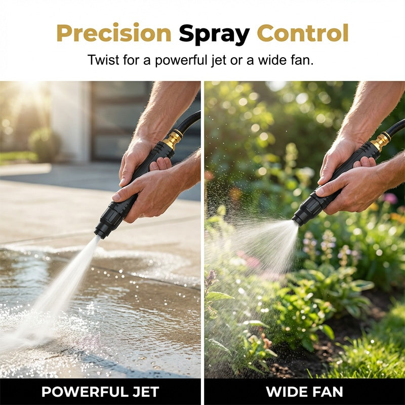 🥳2026 HOT SALE🥳💞50K+ SOLD!🔫🧼 50% OFF! Turbo Power Water Nozzle – Concentrated jet for tough grime, gentle fan for flowers. Brass connector, leak‑free. Wash at home, save big on car washes. 🚗💨