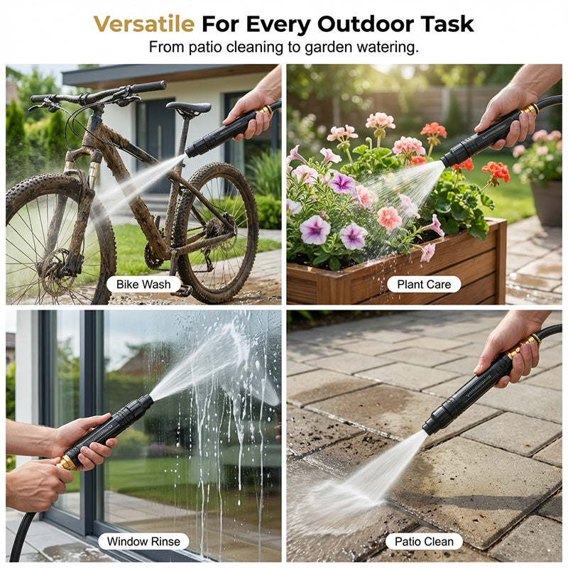 🥳2026 HOT SALE🥳💞50K+ SOLD!🔫🧼 50% OFF! Turbo Power Water Nozzle – Concentrated jet for tough grime, gentle fan for flowers. Brass connector, leak‑free. Wash at home, save big on car washes. 🚗💨