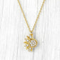Sun and Moon Pendant Necklace with Rhinestones