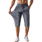 Men's Quick-Dry Sports Capri Pants – Stretchy, Zipper Pockets, Versatile