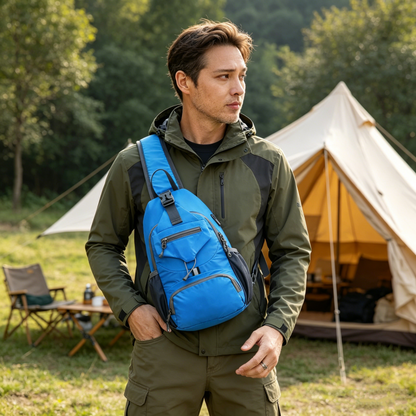 📢📢Last Week 50% OFF!!🔥✨UnisexMen's Outdoor Sling Bag – Multi-Pocket, Water-Resistant & Breathable – Perfect for Travel & Daily Use