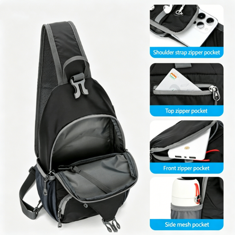 📢📢Last Week 50% OFF!!🔥✨UnisexMen's Outdoor Sling Bag – Multi-Pocket, Water-Resistant & Breathable – Perfect for Travel & Daily Use