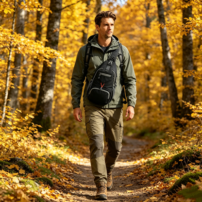 📢📢Last Week 50% OFF!!🔥✨UnisexMen's Outdoor Sling Bag – Multi-Pocket, Water-Resistant & Breathable – Perfect for Travel & Daily Use