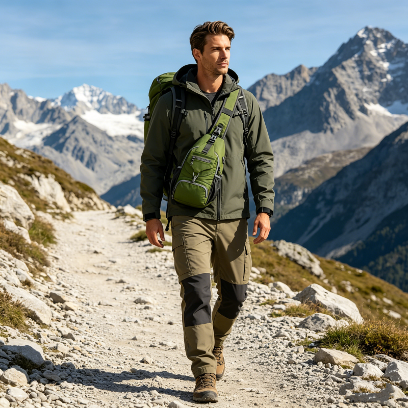 📢📢Last Week 50% OFF!!🔥✨UnisexMen's Outdoor Sling Bag – Multi-Pocket, Water-Resistant & Breathable – Perfect for Travel & Daily Use