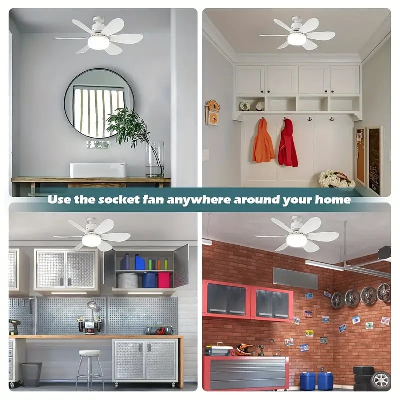 ⏳LAST DAY SALE 50% OFF🔥40W LED Ceiling Fan Light – 20.5” Ultra-Quiet with Remote 🎯 | E27 + FREE B22 Adapter 🔌 | For Bedroom 😴, Kitchen 👩‍🍳 & Garage 🛠️