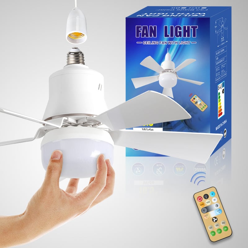 ⏳LAST DAY SALE 50% OFF🔥40W LED Ceiling Fan Light – 20.5” Ultra-Quiet with Remote 🎯 | E27 + FREE B22 Adapter 🔌 | For Bedroom 😴, Kitchen 👩‍🍳 & Garage 🛠️