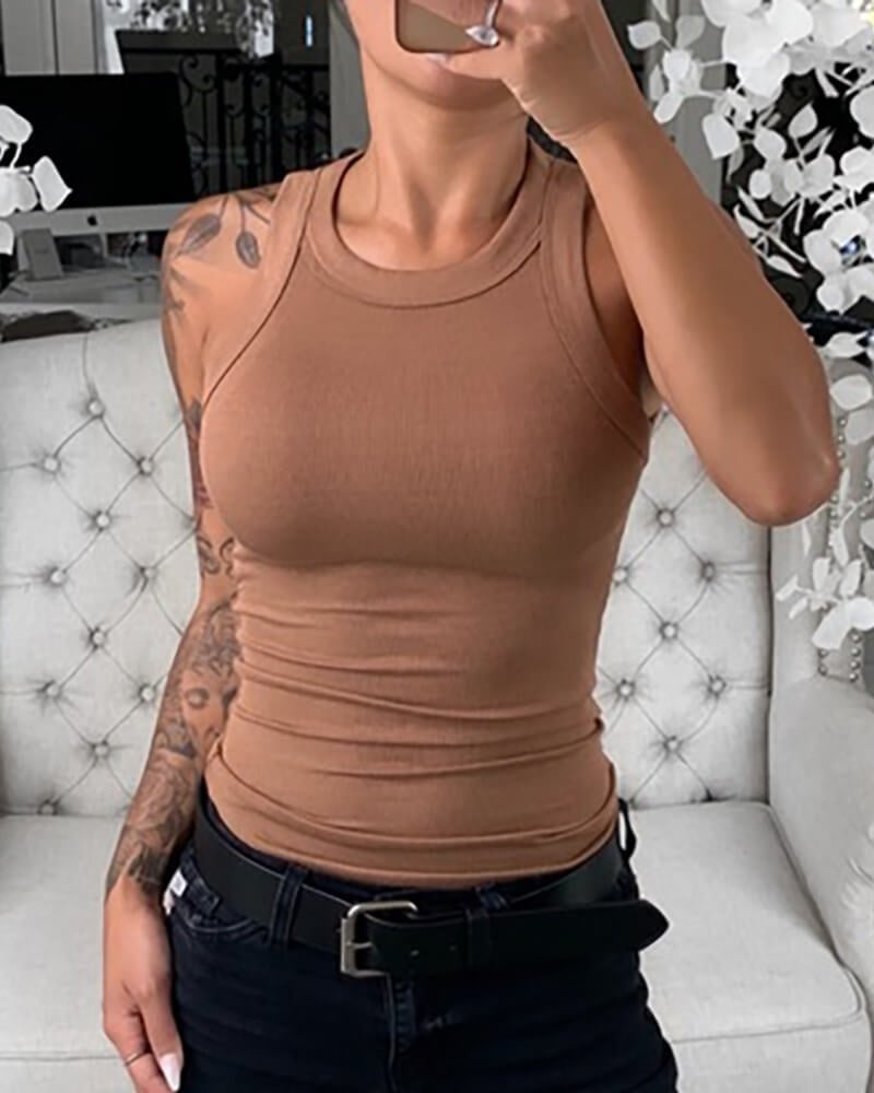 Summer Solid Color Slim Fit Vest