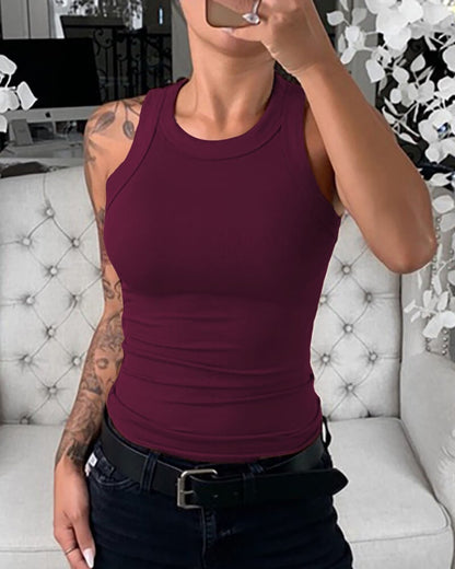 Summer Solid Color Slim Fit Vest