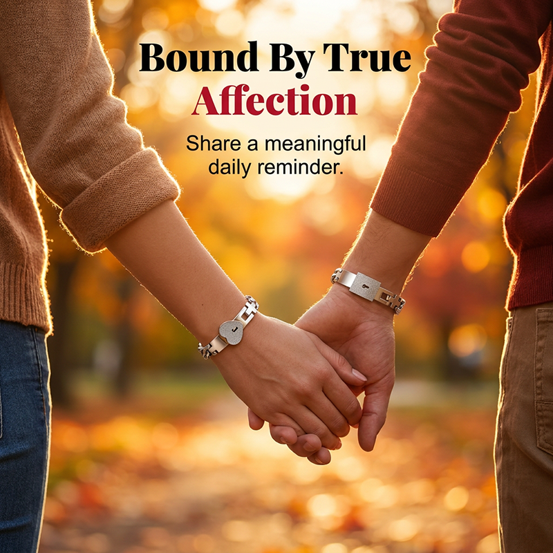 📢📢50% OFF !! ⏰Lock and Key Couple's Bracelets Set