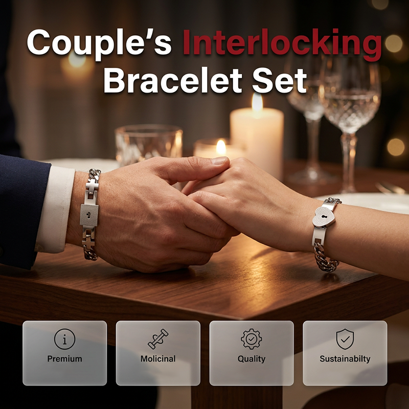 📢📢50% OFF !! ⏰Lock and Key Couple's Bracelets Set