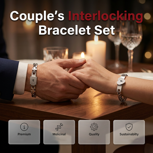 📢📢50% OFF !! ⏰Lock and Key Couple's Bracelets Set