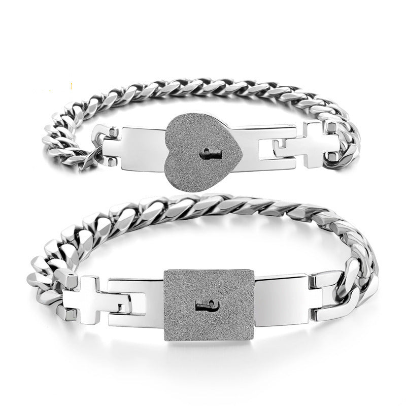 📢📢50% OFF !! ⏰Lock and Key Couple's Bracelets Set