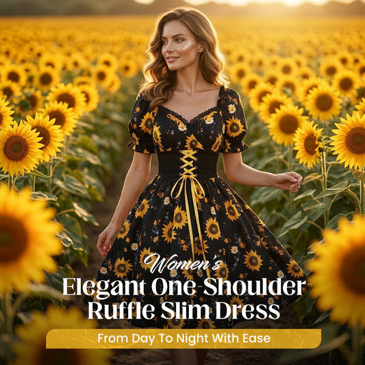 💐50% OFF ! Women’s Print Puff Sleeve Dress – Perfect for Summer Days 🌸☀️【Limited Offer】
