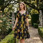 💐50% OFF ! Women’s Print Puff Sleeve Dress – Perfect for Summer Days 🌸☀️【Limited Offer】
