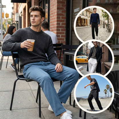 🎁2026 New Arrivals 50% OFF💥Men's Elastic Waist Drawstring Straight Leg Pants