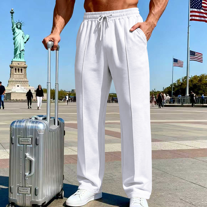 🎁2026 New Arrivals 50% OFF💥Men's Elastic Waist Drawstring Straight Leg Pants
