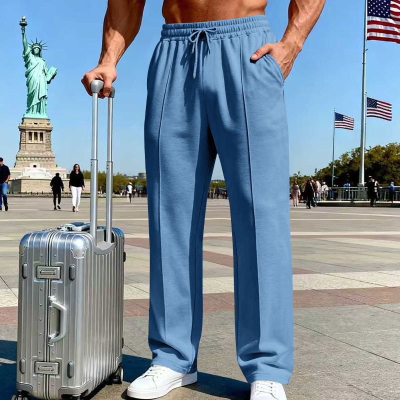 🎁2026 New Arrivals 50% OFF💥Men's Elastic Waist Drawstring Straight Leg Pants
