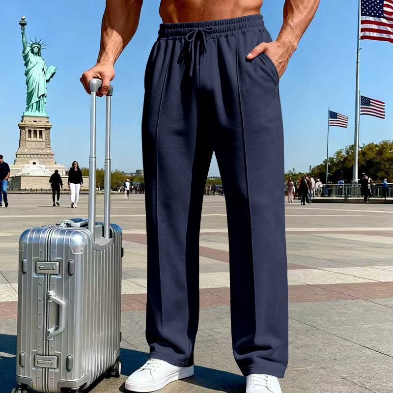 🎁2026 New Arrivals 50% OFF💥Men's Elastic Waist Drawstring Straight Leg Pants
