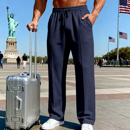 🎁2026 New Arrivals 50% OFF💥Men's Elastic Waist Drawstring Straight Leg Pants