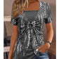 👚 50% OFF NOW!🔥 Leopard Print Top – Retro Square Neck & Mock 2-Piece – Short Sleeve Slim Fit – Breathable Summer Blouse 👗
