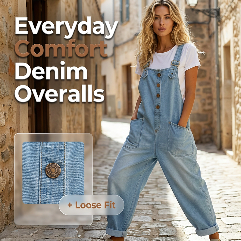 ⏰🔥LIMITED TIME 50% OFF! 👖 Women’s Casual Baggy Denim Overalls with Pockets – Comfortable, Trendy & Perfect for Everyday Outfits ✨💃