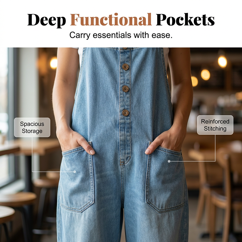 ⏰🔥LIMITED TIME 50% OFF! 👖 Women’s Casual Baggy Denim Overalls with Pockets – Comfortable, Trendy & Perfect for Everyday Outfits ✨💃
